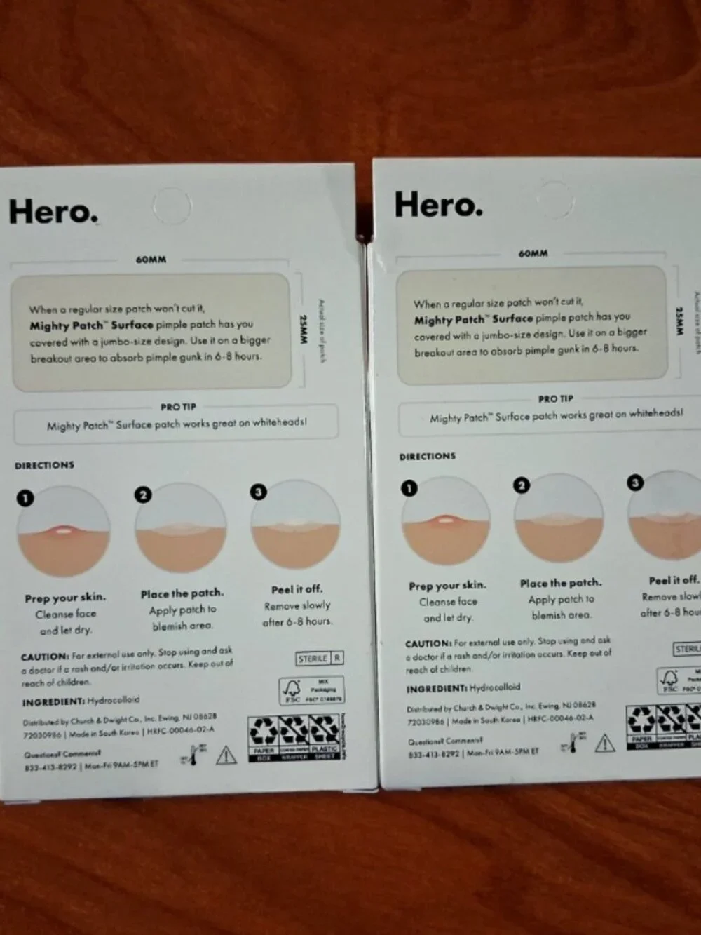 Hero Mighty Patch Surface Hydrocolloid Acne Blemish Face Patches 2x 10 ct